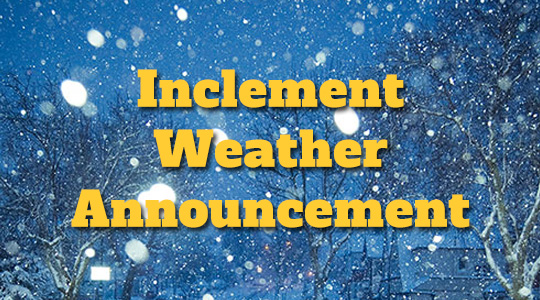 Tuesday – School & buses 2 hrs. late